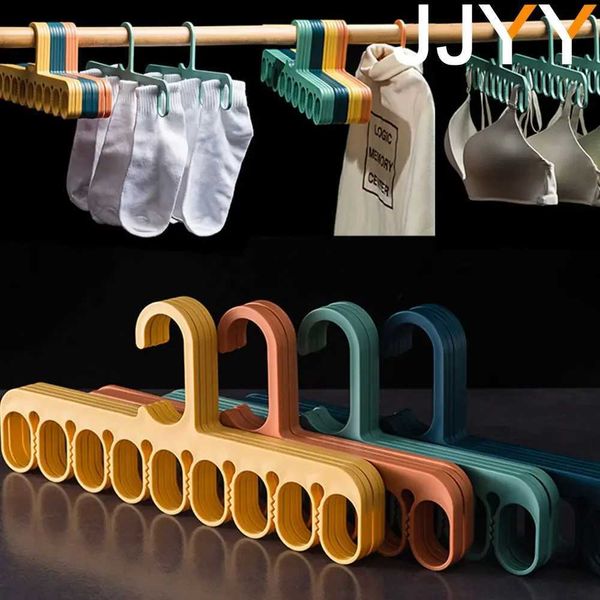 JJYY Mtifunctional Storage Rack Plastic Magic Hanger Household Socks Rack Wardrobe Space Saving Balcony Windproof HangerT250122