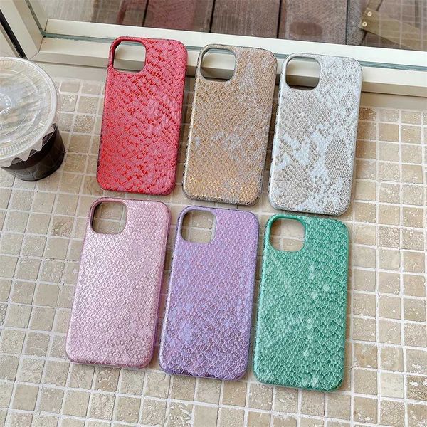 Cell Phone Cases New luxury and fashionable snake skin texture leather case suitable for iPhone 15 14 13 11 Pro Max fully shockabsorbing bac