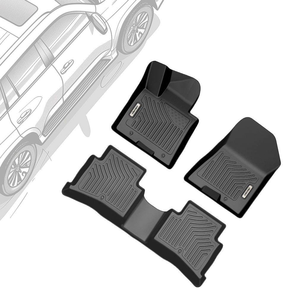 OEDRO Floor Mats for 2017-2022 Kia Sportage - 2019-2021 Hyundai Tucson, Unique Black TPE All-Weather Guard Full Set Liners