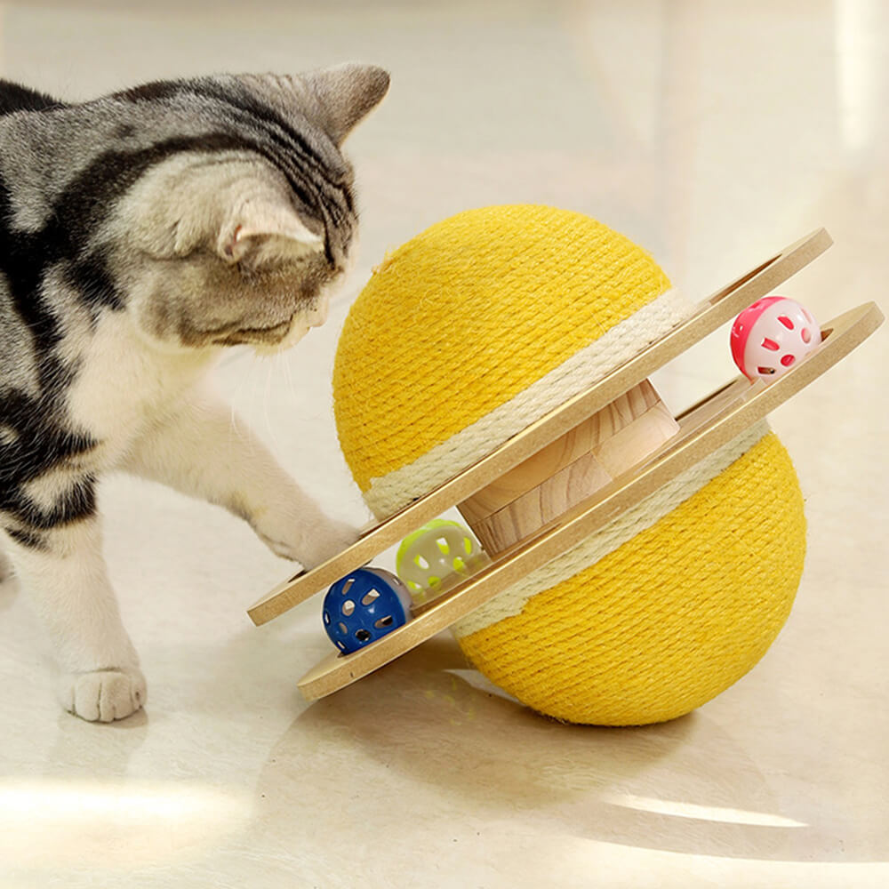 Sisal Scratching Ball Interactive Cat Toy, M