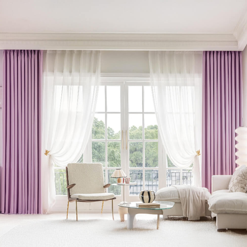 Modern Luxury Satin Thick Soundproof Blackout Curtains, Purple - 54"W x 98"L - Individual