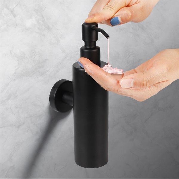 Liquid Soap Dispenser 200ML 3 Styles Wall Mounted Bathroom Shower Soap and Lotion Dispenser Bottle Pump Stainless Steel Tower Hand Shampoo D