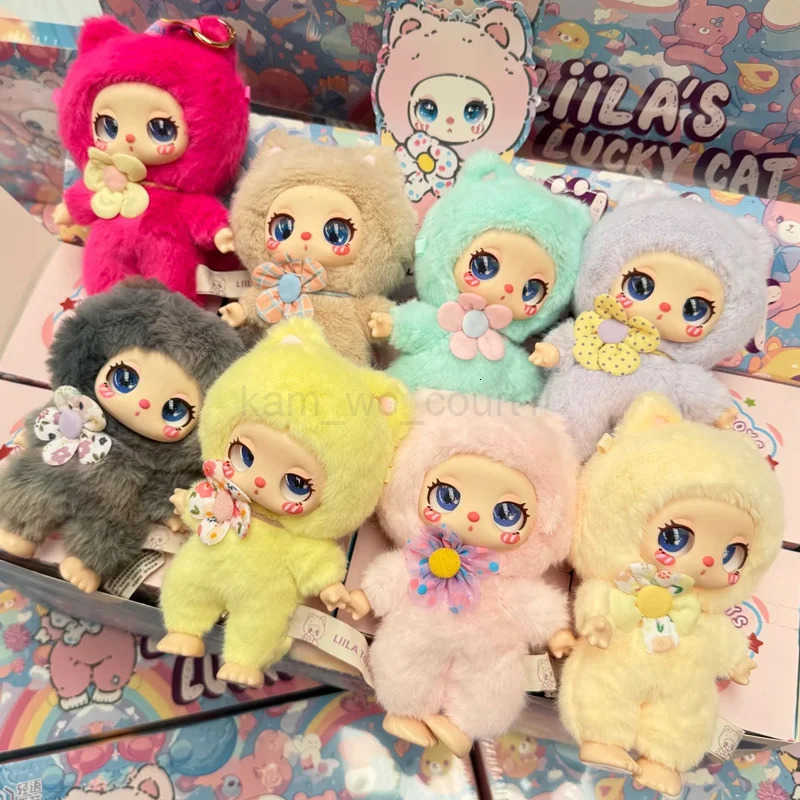 Liila Lucky Cat Series Blind Box Trendy Plush Toy Cute Ornament Mystery Box Desk Decoration Kid Gift M250717