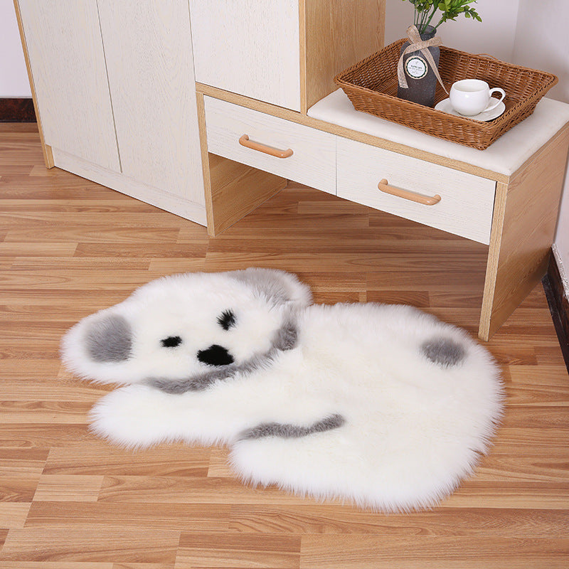 Simple cartoon carpet, bedroom, study, polyester floor mat, irregular shape, washable plush carpet