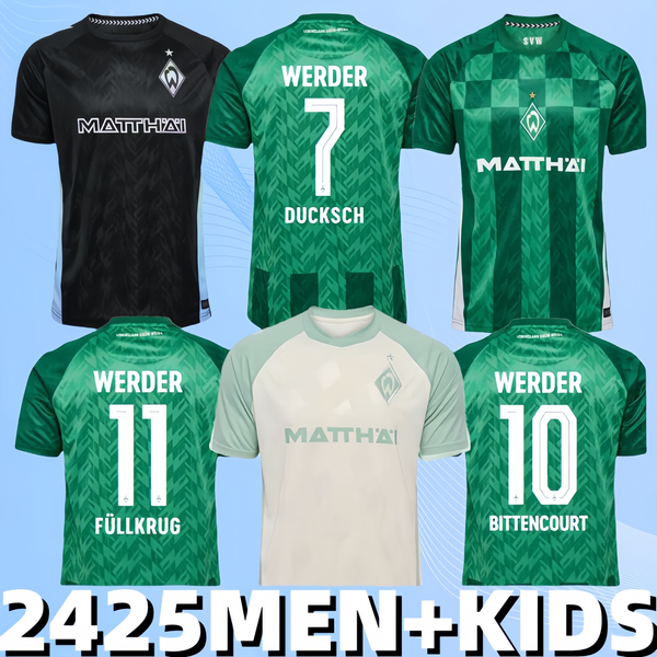 24 25 Werder Bremen SPECIAL SOCCER JERSEY Marvin Ducksch Leonardo Bittencourt BLACK GREEN 2024 2025 men kids FRIEDL PIEPER FOOTBALL SHIRTS T