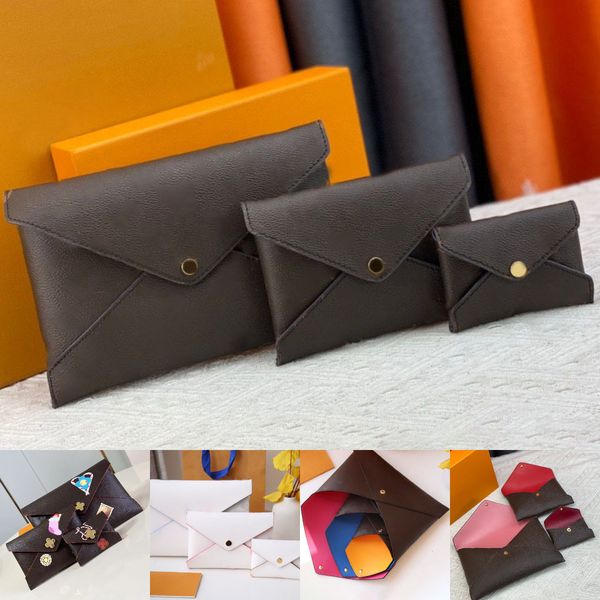 womens designer clutch bag luxurys pochette kirigami wallets brown flower letter big-size card holders high quality female fashion coin purs