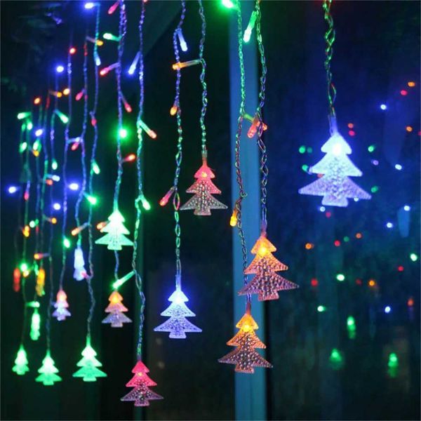 LED curtain lights Christmas fairy garden string lights Christmas New Year party decoration outdoor garden Y240927