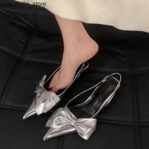 Sandals 2025 Spring Summer New Pointed Toe High Heel Womens Shoes Outdoor Casual Versatile Shallow Mouth Elegant Fashion Women Sandals H2501