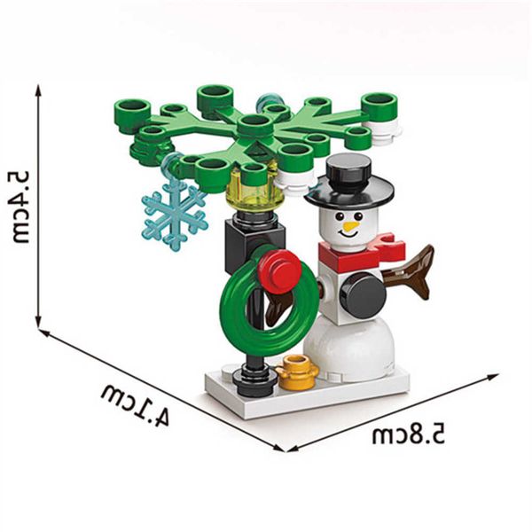 Blocks Blocks City Winter Village Christmas Party Tree Candy House Nutcracker Model Building Childrens Toys H241115 DHB6 Y240208