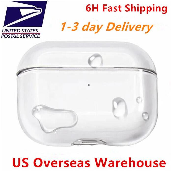 US Warehouse For Airpods Max 2 3 4 bluetooth earbuds Headphone Accessories Transparent TPU Waterproof Protective case Headphones Headset Rimudry cov