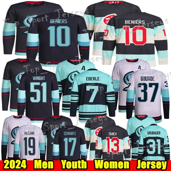 #10 Matty Beniers Winter Classic hockey jersey #51 Shane Wright Oliver Bjorkstrand Eberle Yanni Gourde Schwartz Adam Larsson Jared McCann Ph