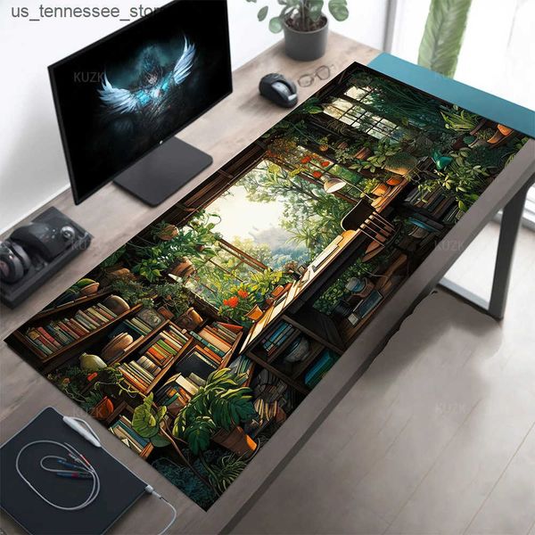 Mouse Pads Wrist Rests Plant Aesthetic Cute Desk Mat Plant Mouse Pad Kawaii Desk MatAnime Gaming Mousepad Gamer Desk Mat Xxl Keyboard Pad Mi