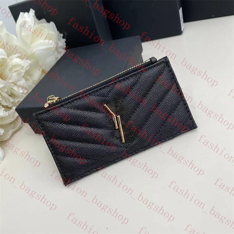 Luxury designer bag wallets zip card holder wallets clutch bags flap five slots Credit Card Holder CASE Men women embossed Leather holders key class