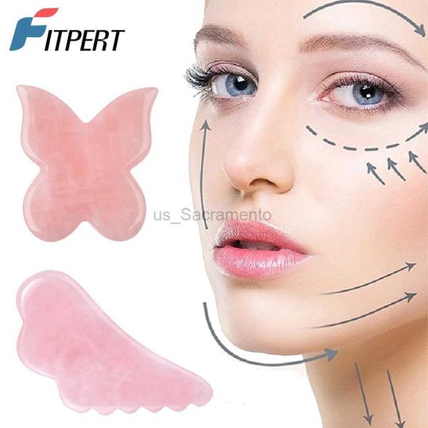 Face Massager New Jade Scraper Powder Crystal Jade Ear shaped Wing Scraper for Facial Beauty 240321