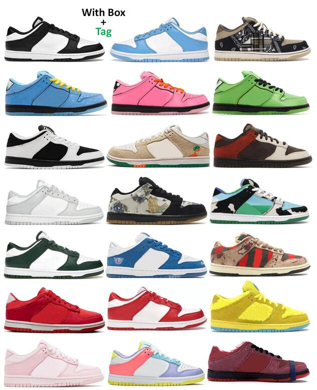 Best Quality Casual Shoes Black White Panda UNC Bubbles Grey Fog TS Chunky University Red Lobster Valentines Day Triple Pink Dusty Olive Candy Low M