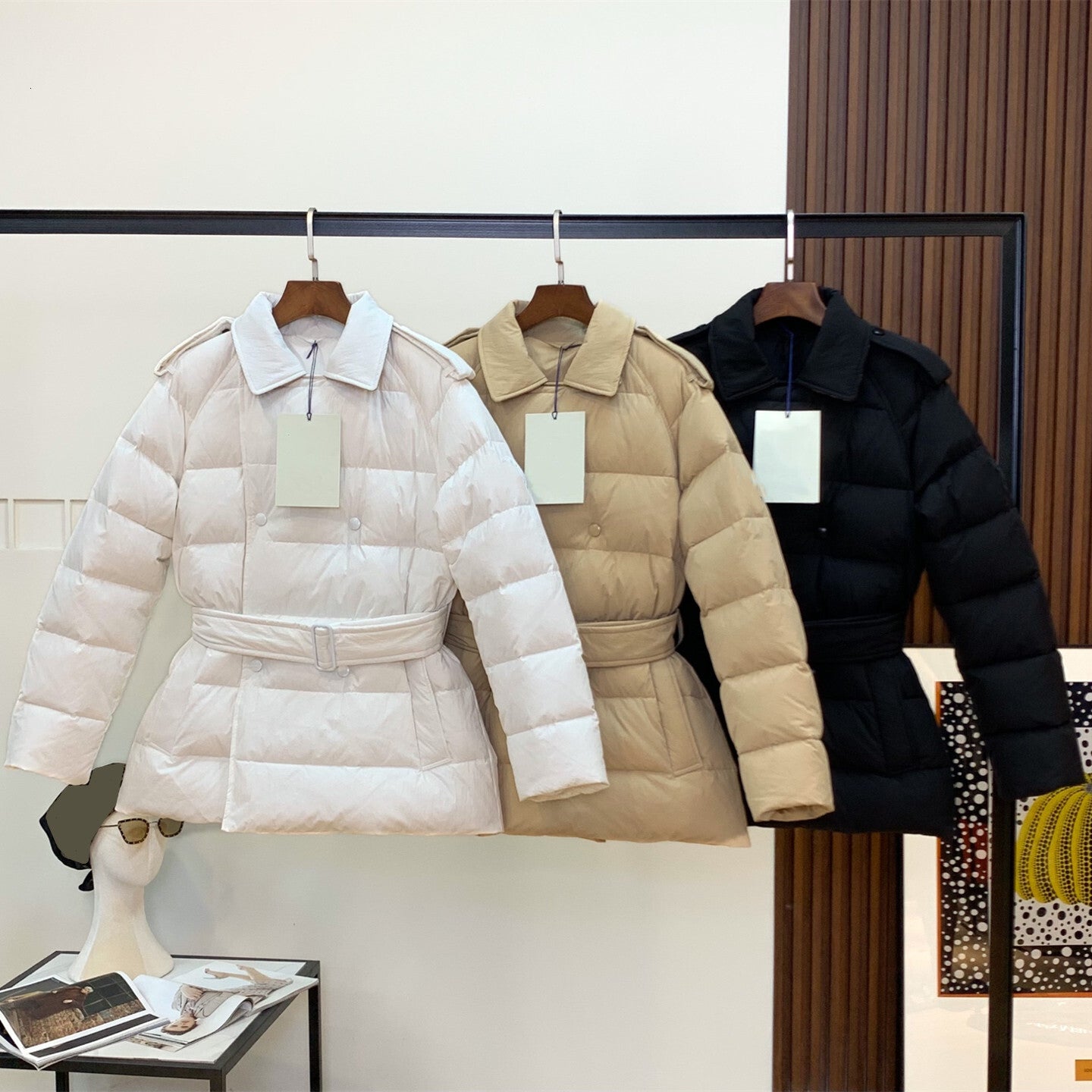 Womens Fashionable Mid Long Down Jacket Lightweight Warm Slim Fit Premium Quality Luxury Coat Elegant Puffer Outerwear White Goose Down