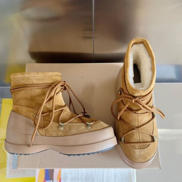 2024 New High End Edition Women&#039;s Trendy Shoes Casual Moon Fashion Real Wool Snow Short Boots
