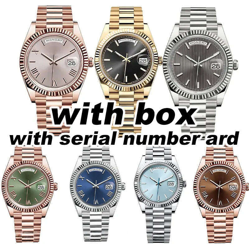All models 40mm updated end link sapphire glass Luxury Full Golden Mechanical Mens Watch Clock Fashion Casual Watches Men Wrist
