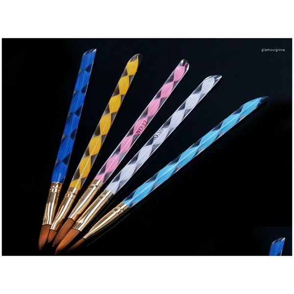Nail Brushes 500Sets Fast Gel Builder Painting Ding Pens Cuticle Pusher Tool 5Pcs-Set Art Brush Tools Set Drop Delivery Otjil