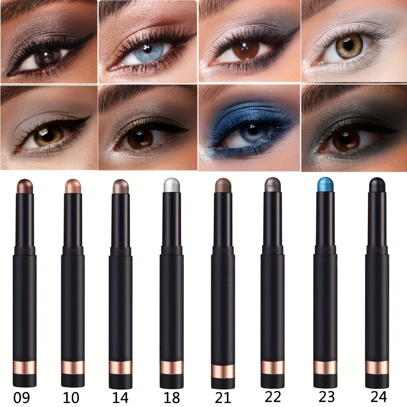 TEMU 8pcs, Pearl Eyeshadow Pen, Easy-to-color Eyeshadow Stick, Creamy Eyeshadow Stick, Matte Party Eyeshadow Eye Makeup