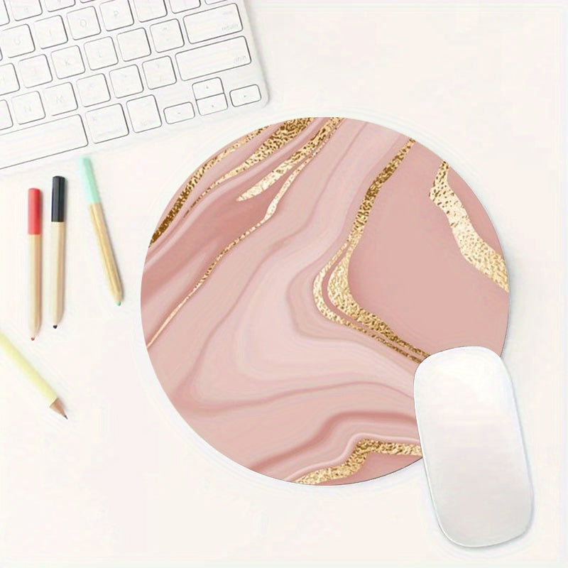 TEMU Cute Pad With Rose Design For Women And Girls Round Mousepad, Non-slip Rubber Desk Mat Suitable For Office Computers Laptops, Gaming Setup,