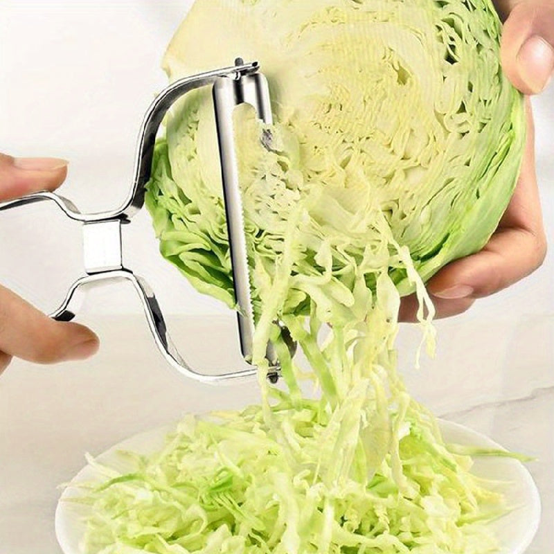 TEMU | Stainless Steel Vegetable Peeler & Grater - Wide Mouth, Ideal For Cabbage, Carrots, Potatoes - Durable Kitchen Tool For Peeling And Grating