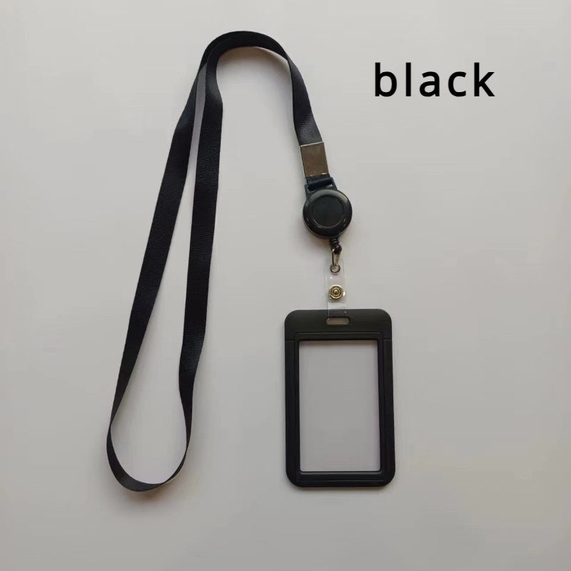 TEMU 1pc-4pcs Id Card Holder, Plastic Card Cover, Suspension Rope + Easy To Pull + Card Sleeve