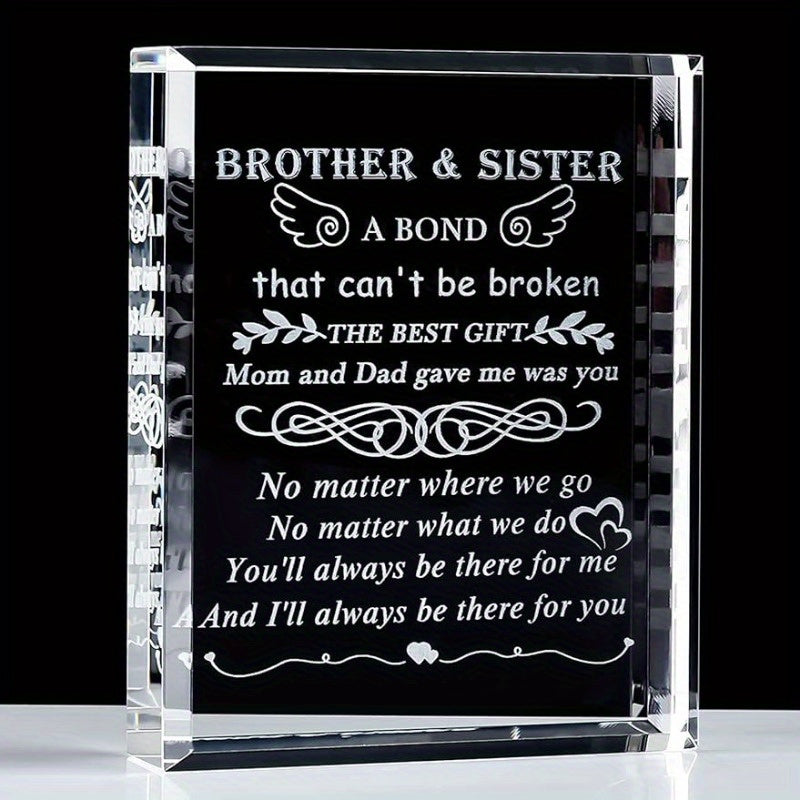 TEMU Meaningful Gifts For Brother, Laser Engraving Crystal Keepsake For , Birthday Gifts, Desktop Decor