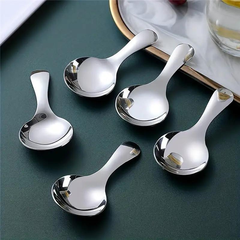 TEMU 2-5pcs Short-handle Measuring Scoops - Food Grade Small Round Spoons For Protein Powder, Baking & Coffee, Dishwasher- Scoop Set