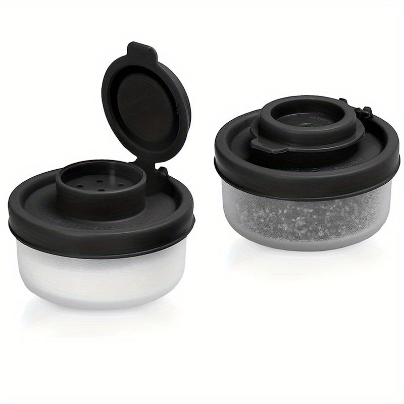 TEMU Salt And Pepper Bottle Moisture-proof Salt Collection Bottle For Camping Picnic Outdoor Kitchen Lunch Box Travel Spice Collection Clear And Red