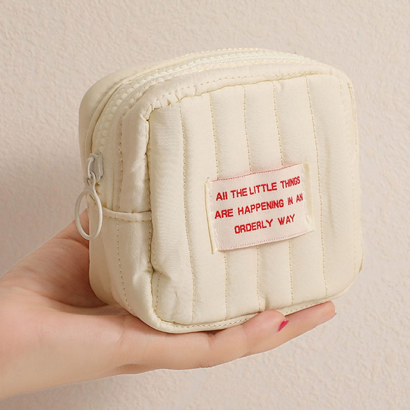 TEMU Simple Patched Small Pouch, Zipper Makeup Bag, Lipsticks Storage Bag