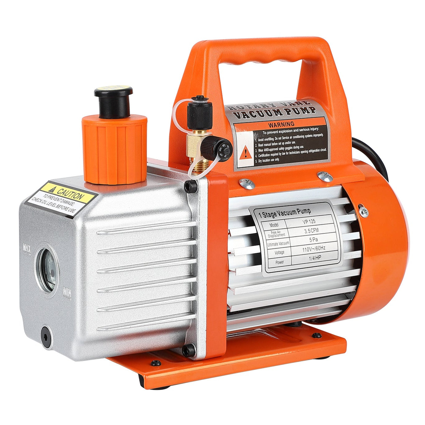 Garvee 3.5CFM 1-4HP Single-Stage Rotary Vane Vacuum Pump Air Conditioner Refrigerant HVAC Tool with Oil Bottle for R12 R22 R134a R410a,for Resin Degas