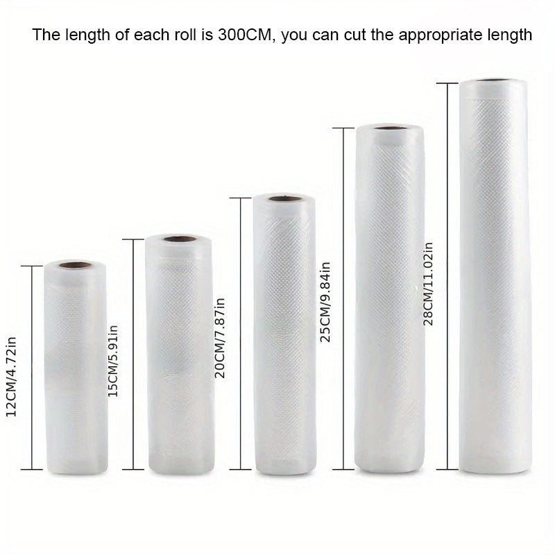 TEMU 5 Roll Bpa-free Vacuum Sealer Bags For & Meal - Reusable Plastic Kitchen Storage Bags For Meal Prep, Sous Vide, Fresh Preservation -