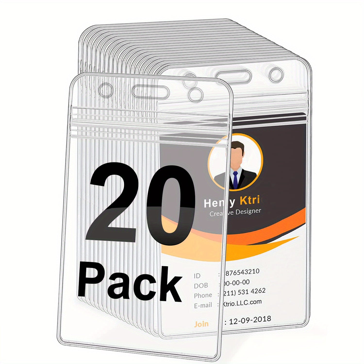 TEMU Premium Vertical Id Badge Holders - Waterproof Zip, Breakaway Lanyard & Multi Card Holder - For Nurses, Teachers, Office Workers & Students