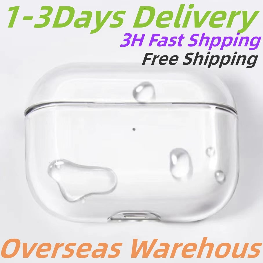 USA Stock For Airpods Pro 2 3 4 Air Pods 4 Earphones Airpod Bluetooth Headphone Accessories Solid Silicone Cute Protective Case Apple Wireless Charg