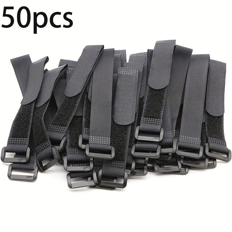 TEMU 50pcs Reusable Nylon Cable Ties - Fastening Straps For Electronics Organization