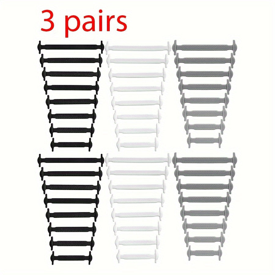 TEMU 3-4 Pairs No-tie Silicone Shoe Laces For - Elastic Comfortable Laces With , Durable & Stylish Design For Sneakers, Boots, Casual Shoes, Shoe