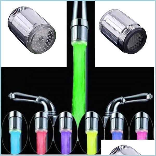 Led Faucet Lights Led Water Faucet Stream Light 7 Colors Changing Glow Change Color Basin Nozzle Kitchen Bathroom Drop Delivery Home Dhw10