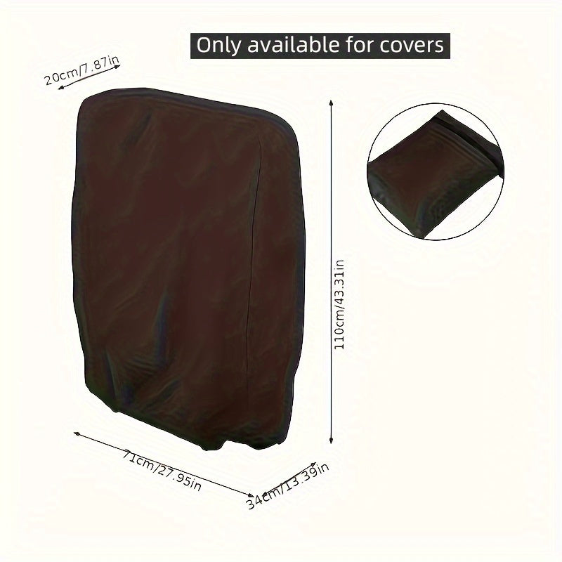 TEMU 1pc Heavy-duty Waterproof 210d Oxford Fabric Folding Chair Cover - Dustproof & Uv-resistant Outdoor Furniture Protector With Adjustable