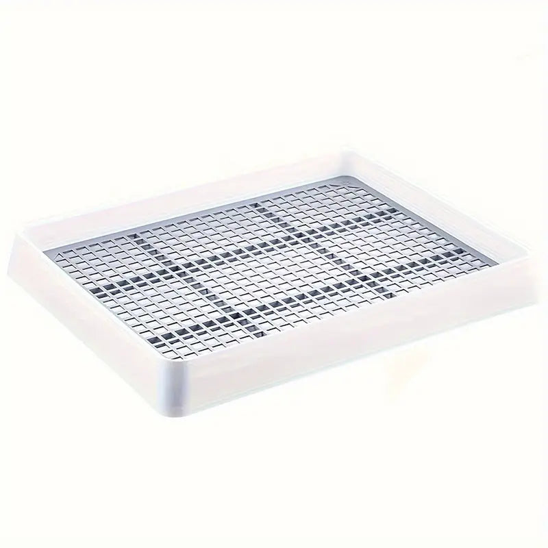 TEMU Large Corner Rabbit Litter Box - Odor-proof, Easy- Tray For Indoor Use - White Grid Design For Rabbits & Small Animals - Perfect Cage Accessory