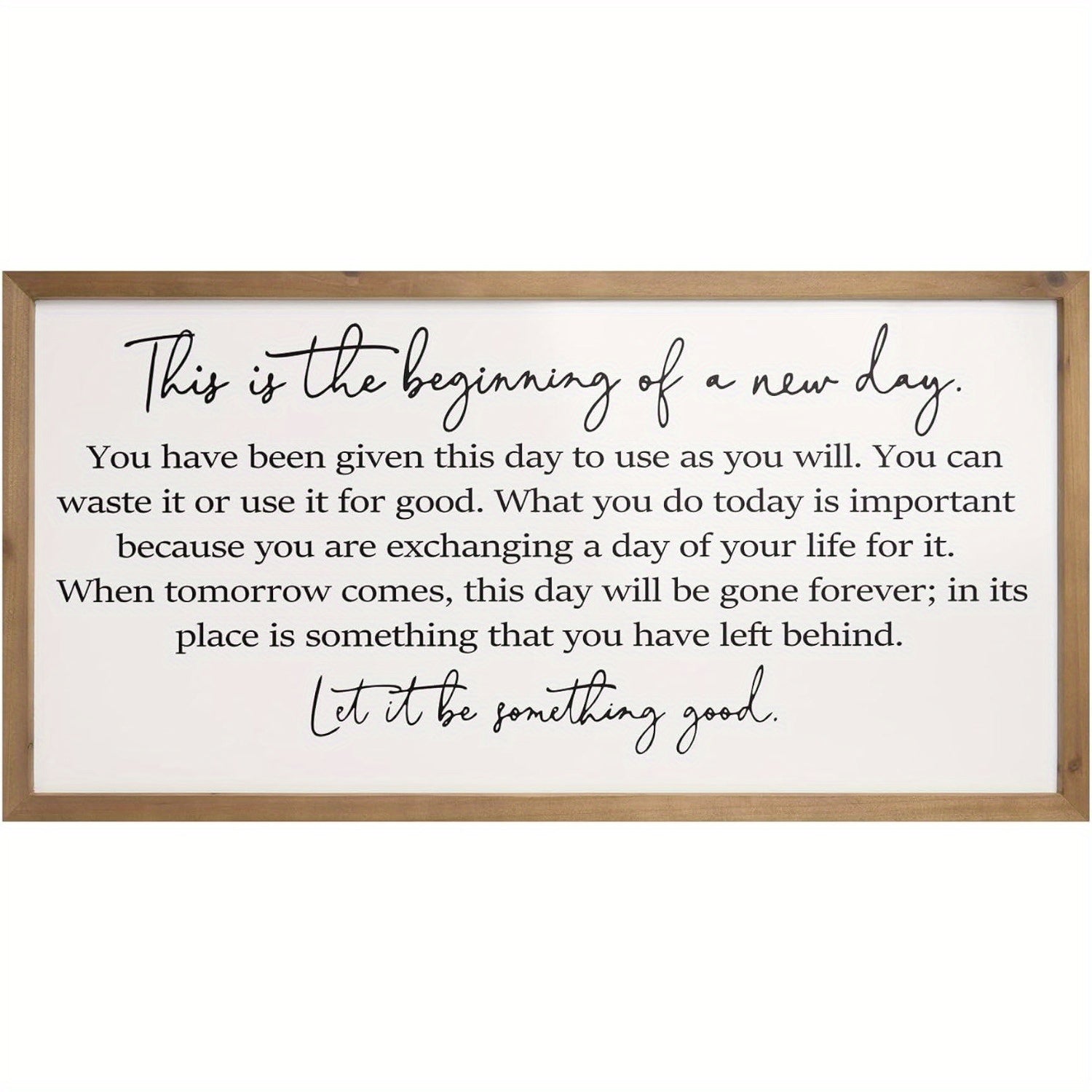 TEMU 25in Inspirational Wall Art Large Wooden Motivational Positive Wall Decor For Office Classroom Bedroom Room Wood Framed Rustic Home Decoration