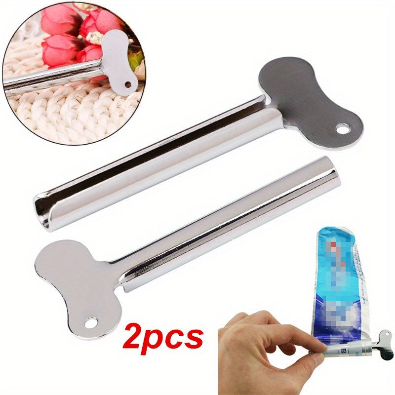 TEMU 2-5 Stainless Steel Toothpaste Squeezer - Multifunctional Cream And Cosmetic Oil Dispenser