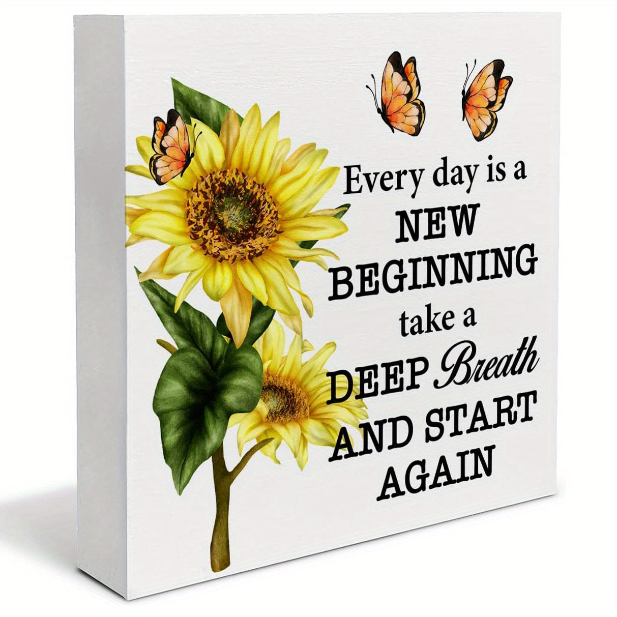 TEMU 1pc, Sunflower And Square Foam Pvc Desktop Ornament, Is A And Warm Letter Tabletop Home Office Decor, Desk Table Party Decorations Supplies,