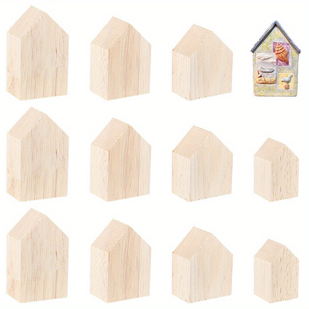 TEMU 3sets Total 12pcs Wood Display Decoration Wooden Tray Plates Arrow 35-50x20-30x19mm