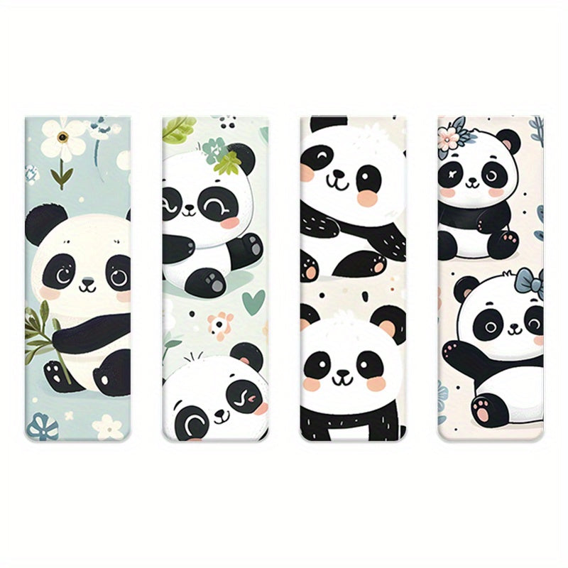 TEMU 4-pack Cute Panda Magnetic Bookmarks, Major Material: Cardboard, Magnet Page Markers For Students And Teachers, Reading Accessories