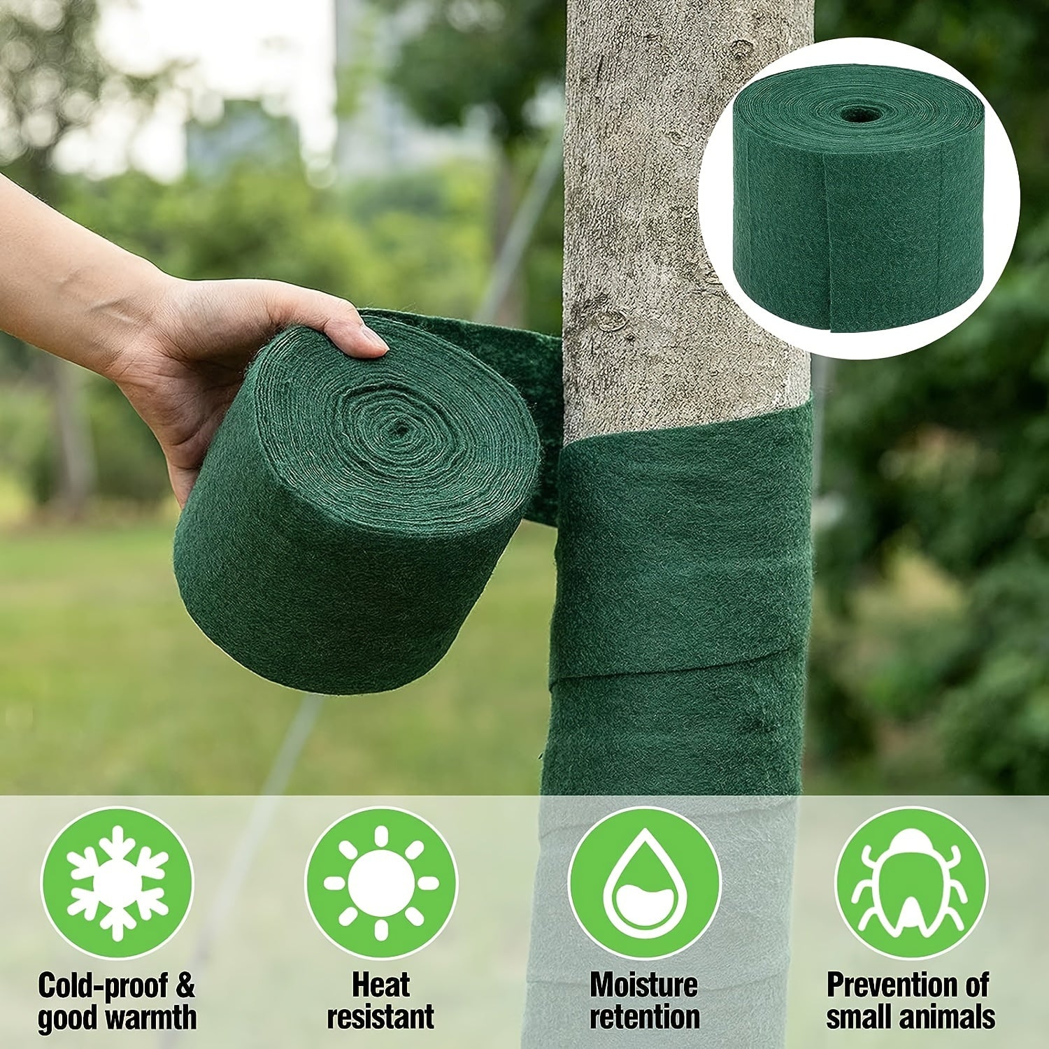 TEMU 2pack 65 Foot Winter-proof Tree Protector Wraps-tree Wrap, For Tree Trunk Protection, Trunk Guard Shrub Plants Bandage Packing Protector Wrap,