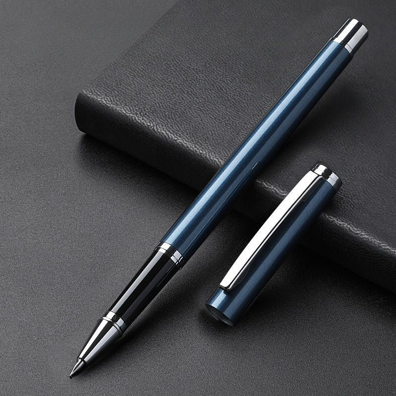 TEMU 1pc Carbon Signature Pens, Black Gel Ink Pens, High-end Carbon Ballpoint Gel Pens With Heavy Metal Handfeel, Business Men's Writing Pens