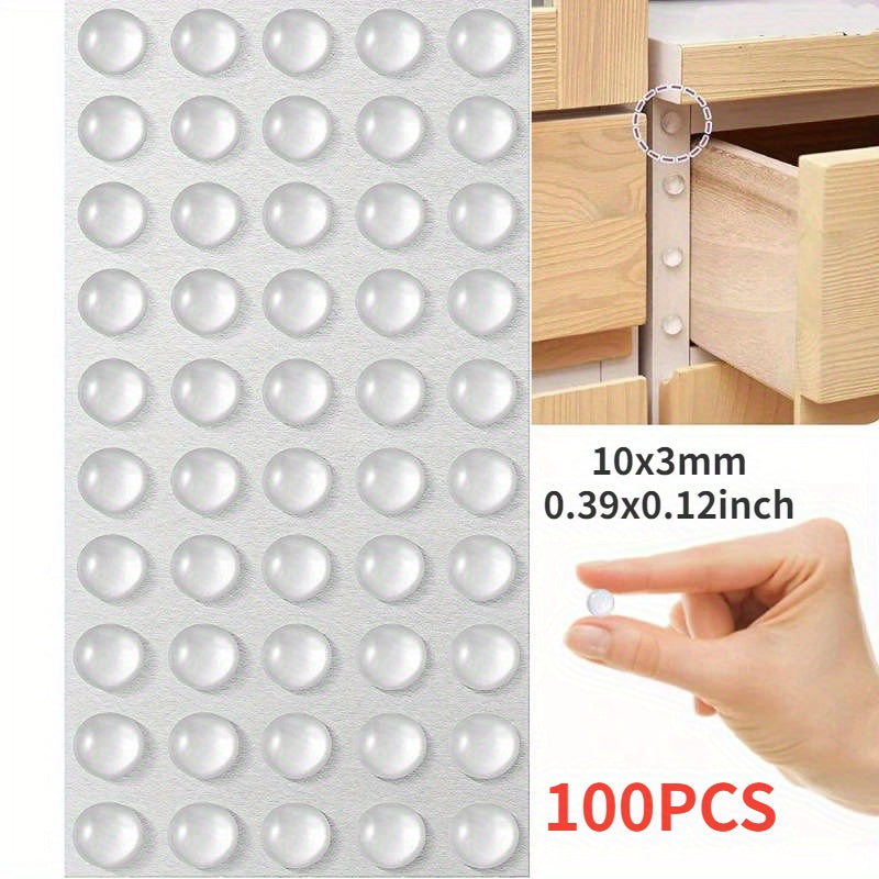 TEMU 100pcs Self-adhesive Door Absorbers, Furniture Cushion Protectors, And Cabinet Bumper Pads - Durable, Non-slip, For Home And Office Use,
