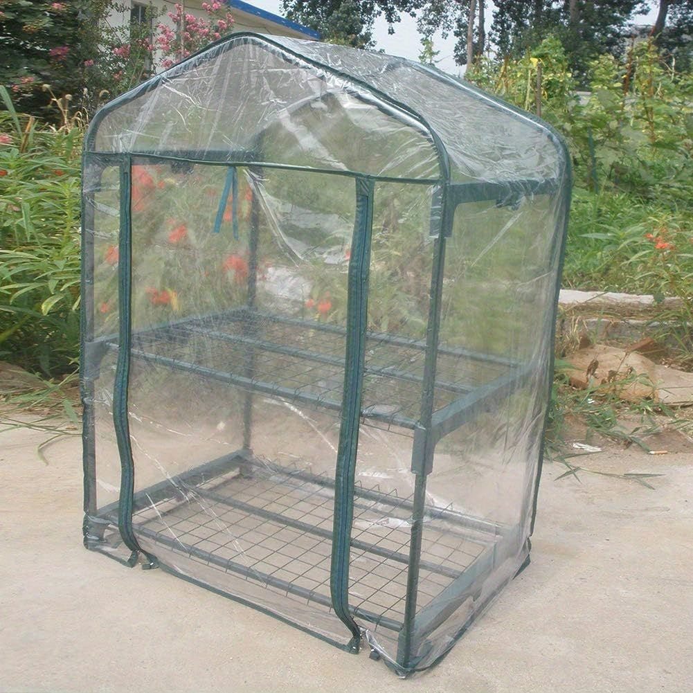 TEMU Mini Greenhouse Warm Greenhouse, Mini Portable Pvc Garden Green House Warm Greenhouse Gardening Outdoor For Flower Plants (not Included The Iron
