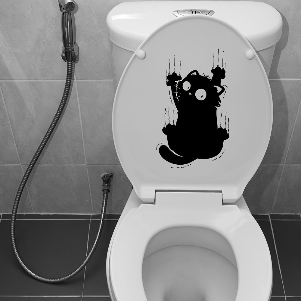 TEMU 1pc Cat Decals - Self-adhesive Accents For Bathroom, Door And Window Trims | Plastic, No Power Supply | Home Decor